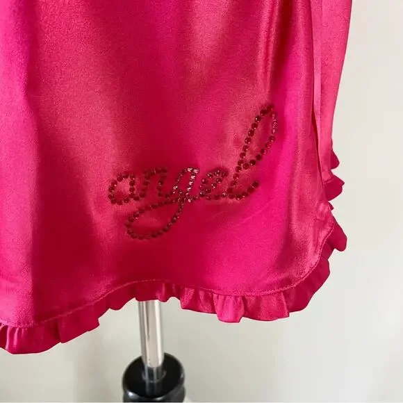 ASO Serena Van Der Woodson Gossip Girl Victoria Secret Angels Red Satin Chemise - Picture 7 of 8